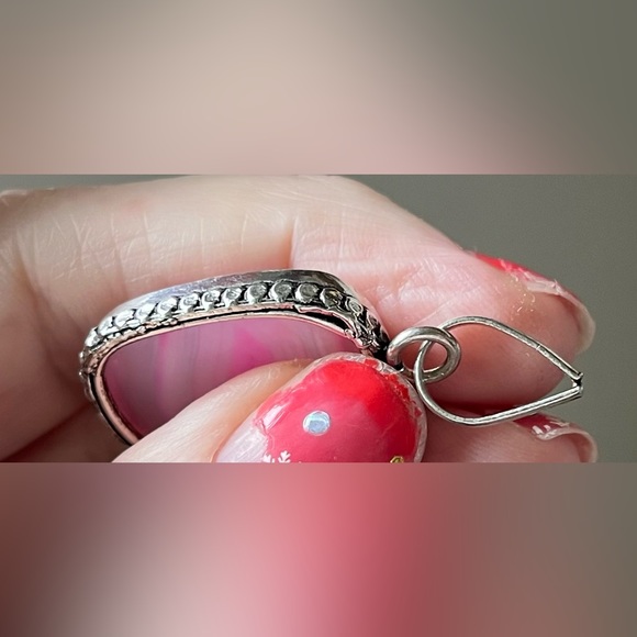 Pink silver tone pendant jewelry - Picture 12 of 14